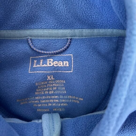 LL Bean Womens Blue Full Zip Polartec Fleece Jacket EUC XL - Picture 4 of 6